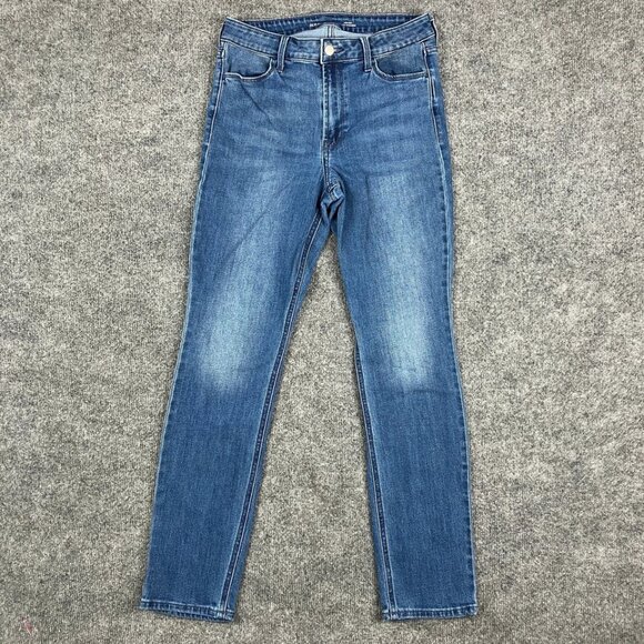 Old Navy Women's Mid-Rise Straight Leg Blue Stretch Casual Jeans - Picture 1 of 8